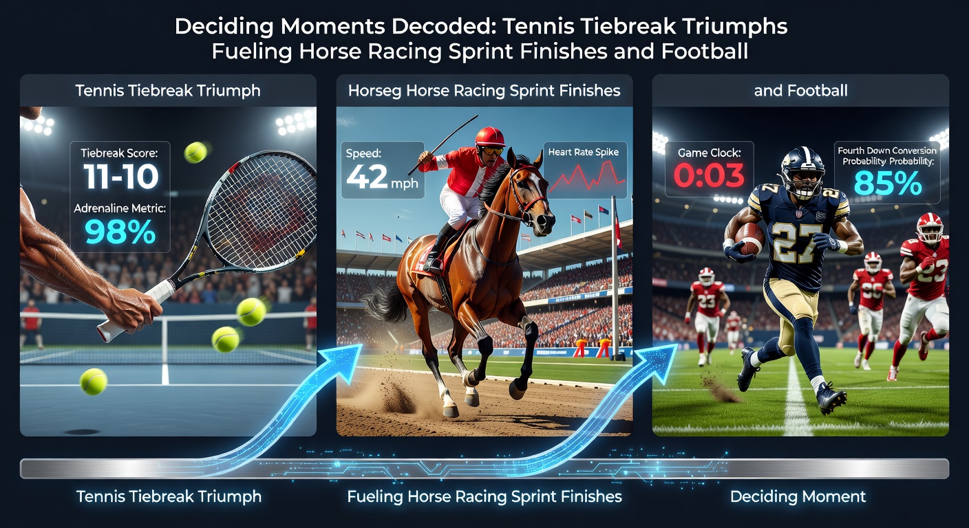 Horse charging down the final straight in a sprint race, jockey urging it on amid a tight pack