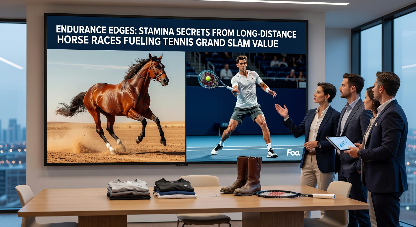 Tennis player locked in a grueling fifth-set rally at a Grand Slam, sweat flying, embodying cross-sport endurance transfer