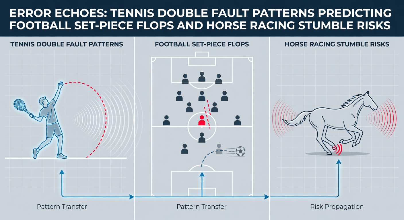 Tennis player committing a double fault during a high-stakes match, racket raised in frustration as the ball sails wide