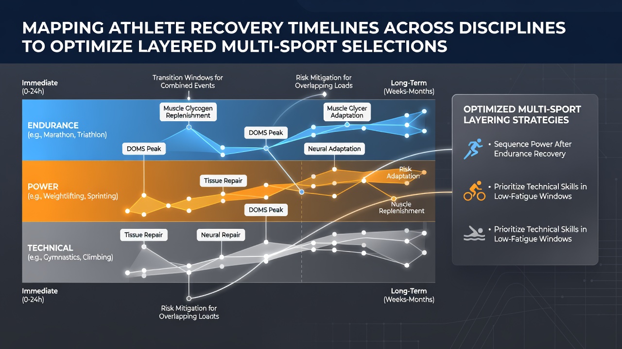 Coaches analyzing multi-sport recovery timelines on digital tablets during a planning meeting