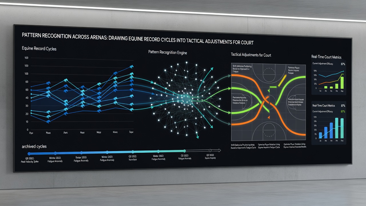 Analytical charts showing cross-sport pattern mapping between equine records, tennis rallies, and football fixtures