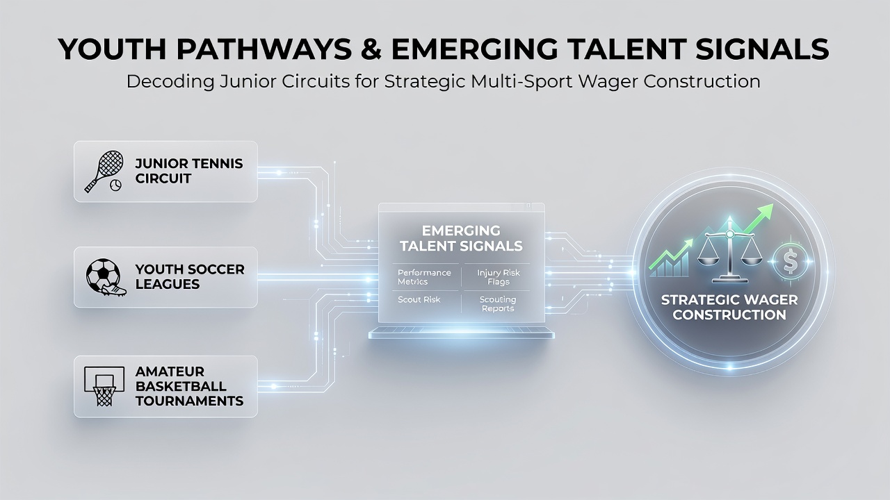 Junior athletes competing in multi-sport pathways across tennis, golf, and football circuits